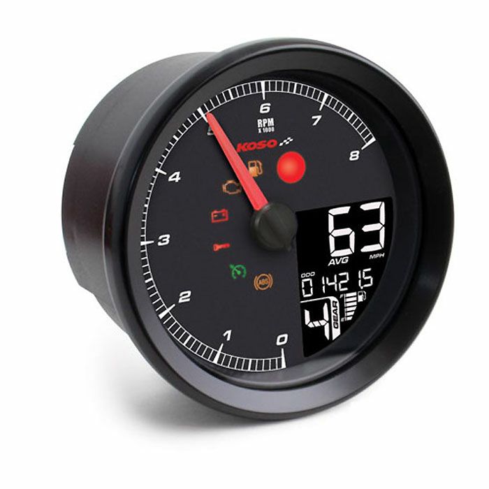 スポーツスター、ダイナ、ソフテイル 95mm径 スピード/タコメーター CAN-Bus用 (ブラック/ブラック)