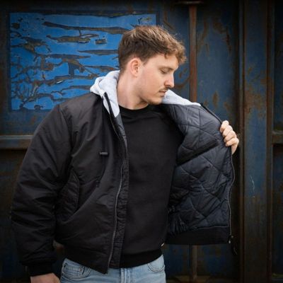MA-1 フード付 ボンバージャケット (ブラック) MCS