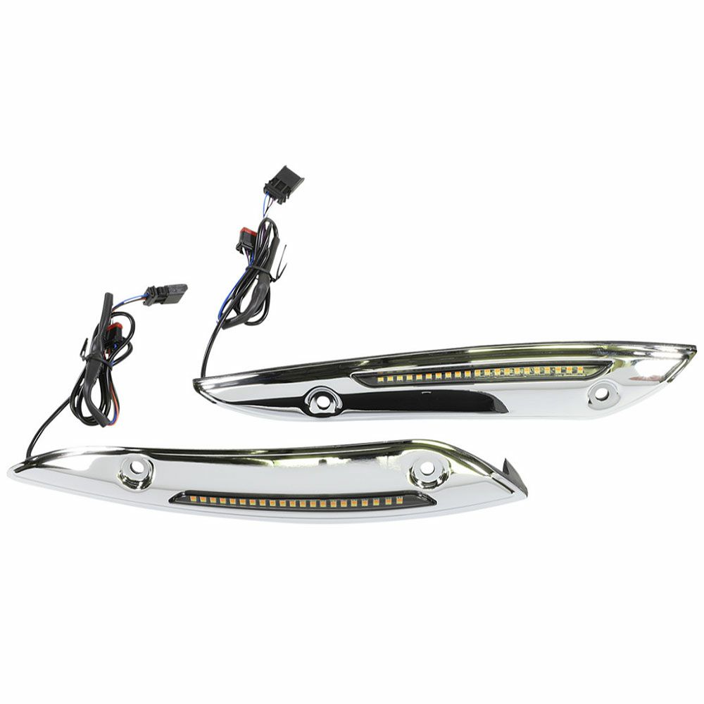 2015以降ロードグライド ターンシグナル付 LEDウィンドシールドトリム クローム Custom Dynamics（カスタムダイナミクス） 2