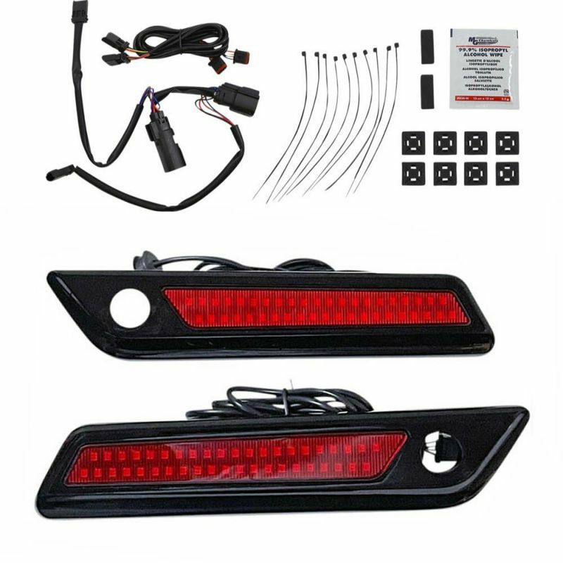 2014以降ツーリング LED サドルバッグヒンジ ブラック/レッドレンズ Custom Dynamics（カスタムダイナミクス）