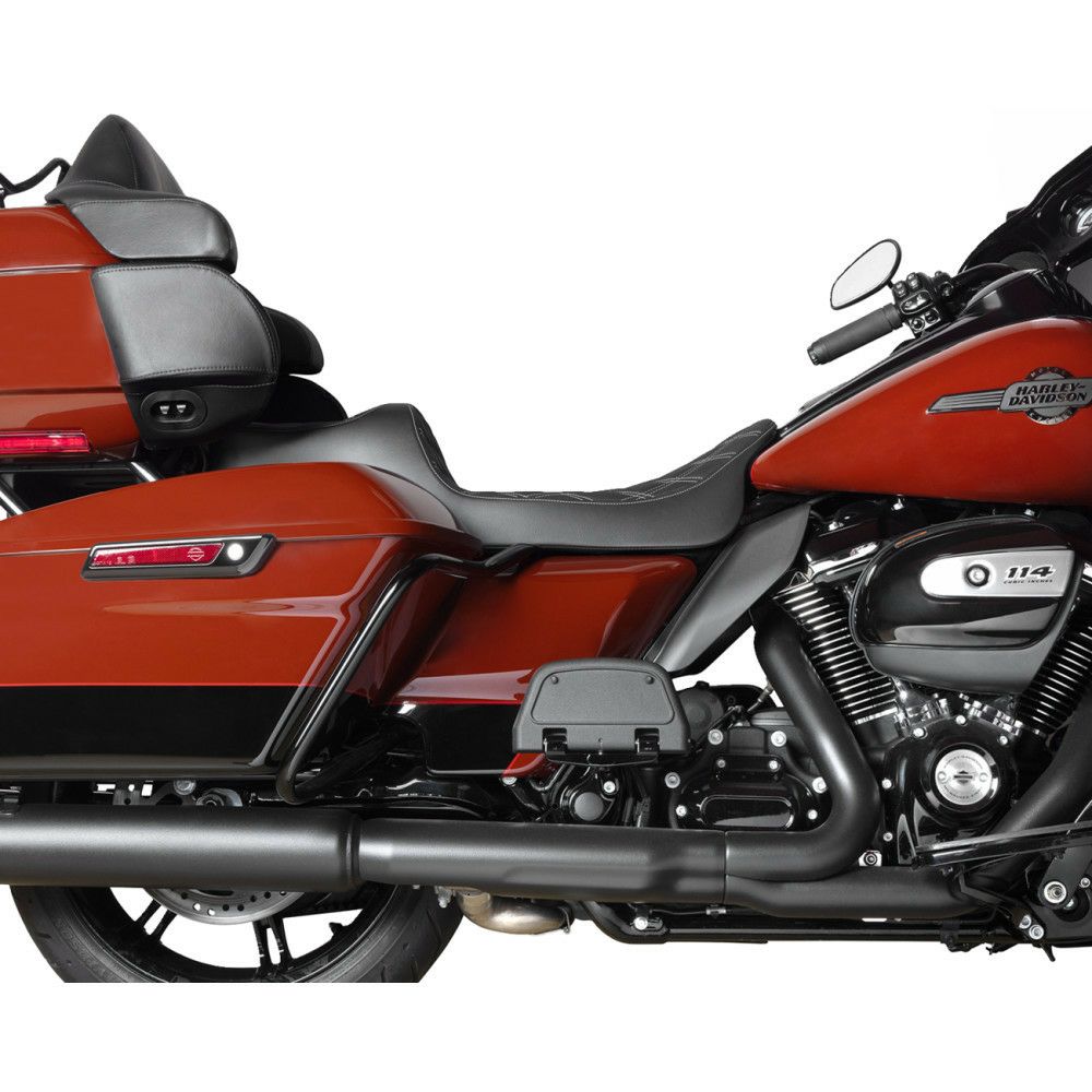 Drag Specialties PredatorⅢエクステンドシート ダブルダイアモンドxシルバーステッチ 【ツーリング】