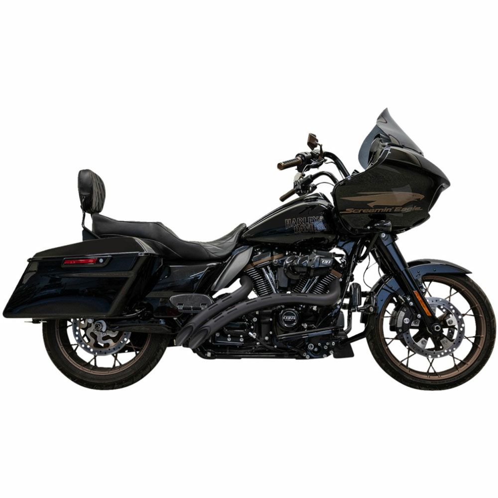 M8ツーリング Radial　Sweepers マフラー ブラック/ブラックシールド（ホールデザイン） BASSANI 