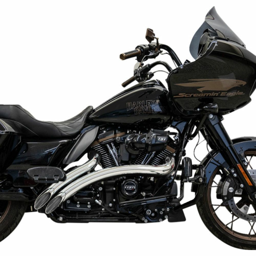 M8ツーリング Radial　Sweepers マフラー クローム/ クロームシールド BASSANI 