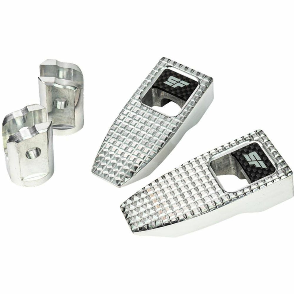 SLYFOX スピード フットペグ パッセンジャー側 (クローム) M8 ソフテイル、スポーツスターS、ナイトスター 