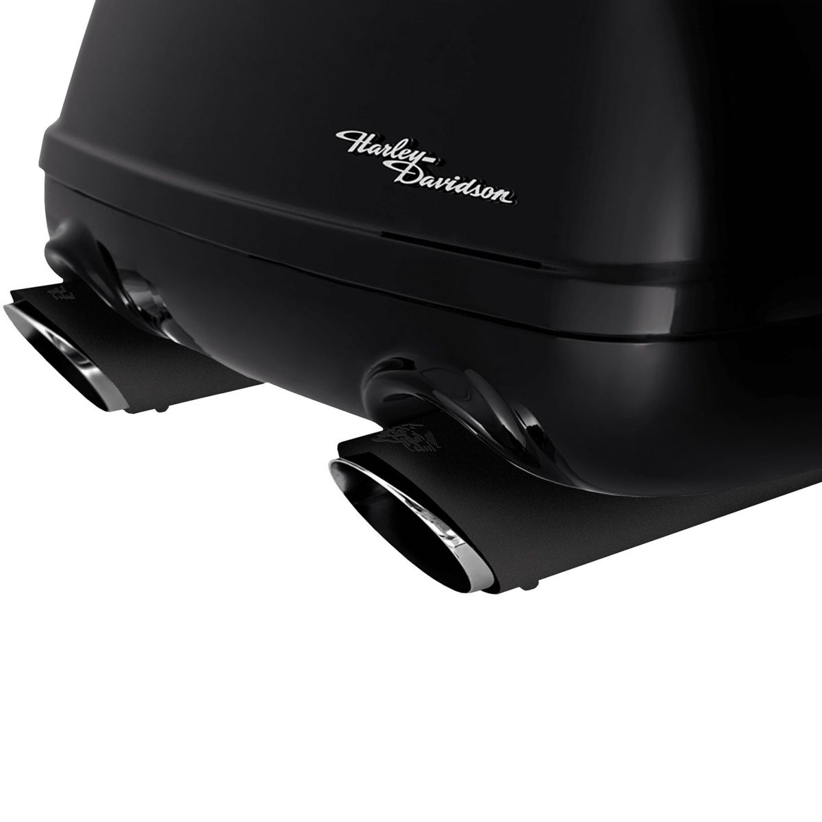  2017以降 フリーホイーラー、ロードグライド3 4インチ ツインスラッシュ スリップオンマフラー (ブラック)1