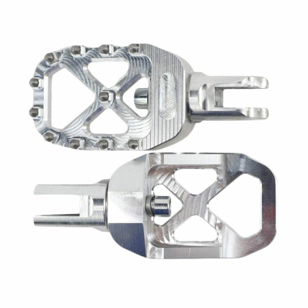 M8 ソフテイル、スポーツスターS、ナイトスター プロシリーズ MX ライダー フットペグ アルミシルバー TC Bros 