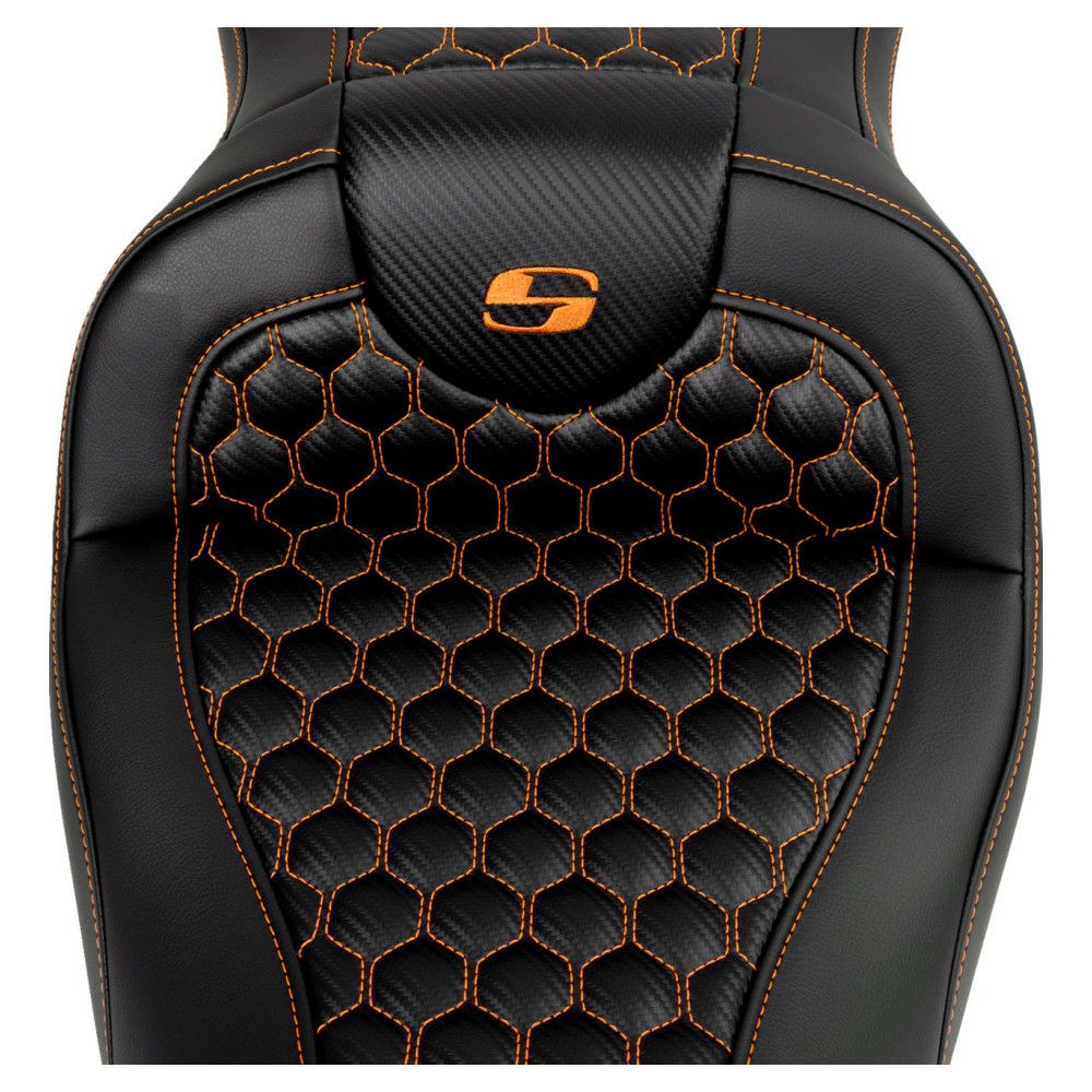 サドルマン ロードソファシート ハニカムステッチ/オレンジ