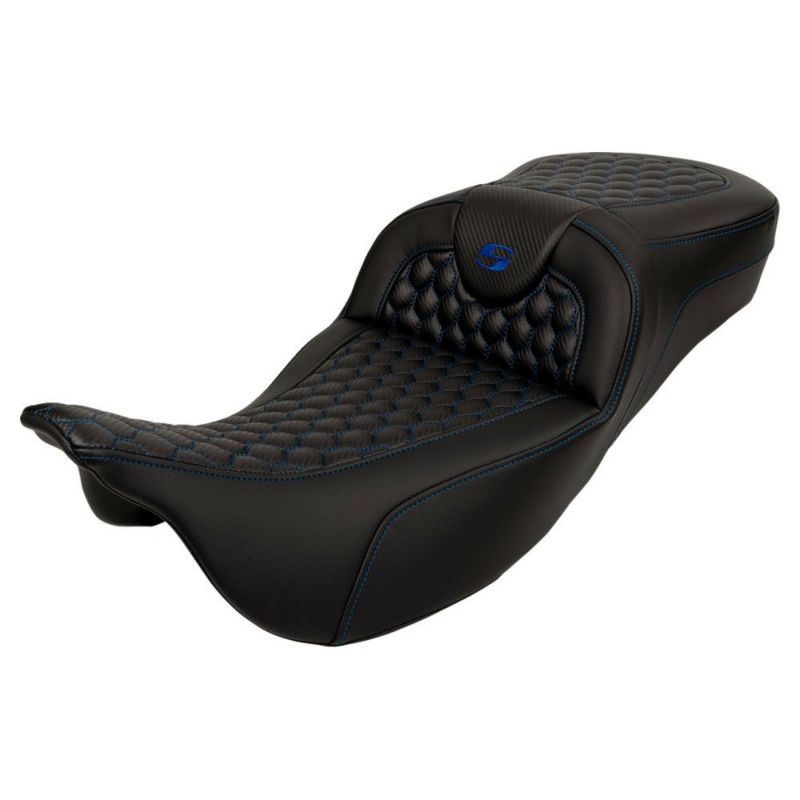 サドルマン エクステンドリーチ ロードソファシート ハニカムステッチ/ブルー