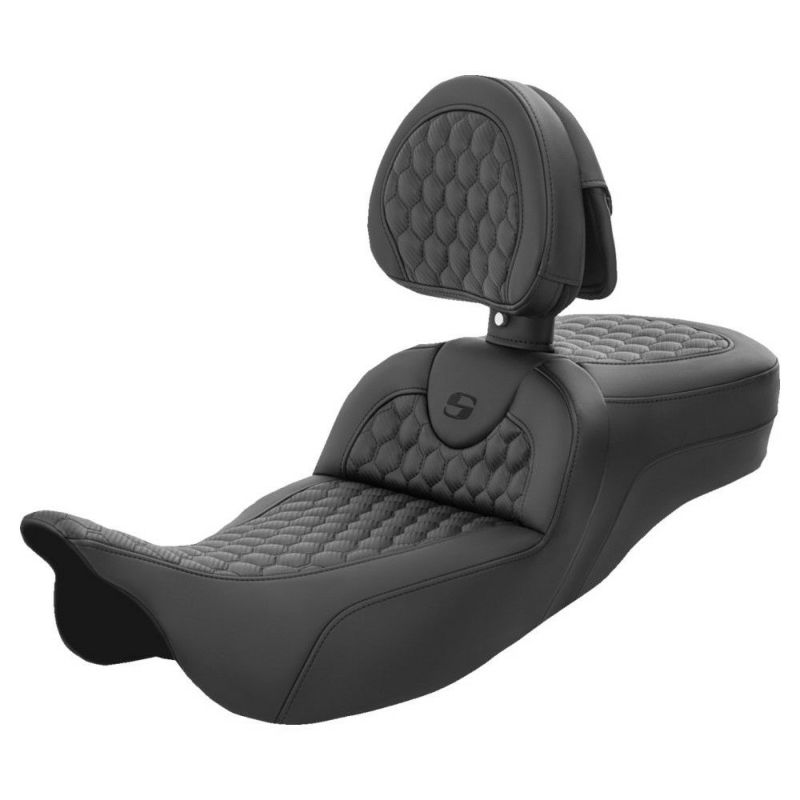 サドルマン エクステンドリーチ ロードソファシート バックレスト付 ハニカムステッチ/ブラック