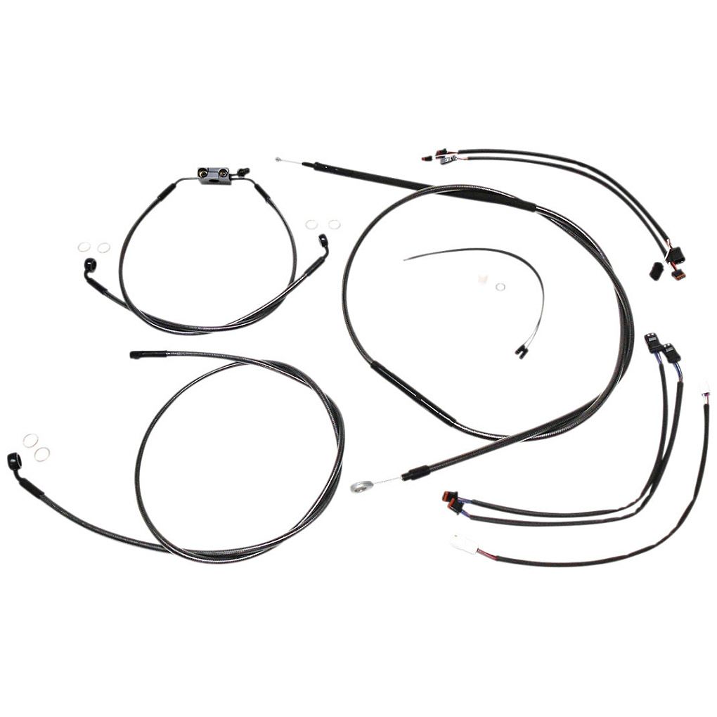  2018～2024 ソフテイル ストリートボブ、レイクアウト、ファットボーイ ハンドルバーインストールキット 12～14インチ用 (ブラックパール)