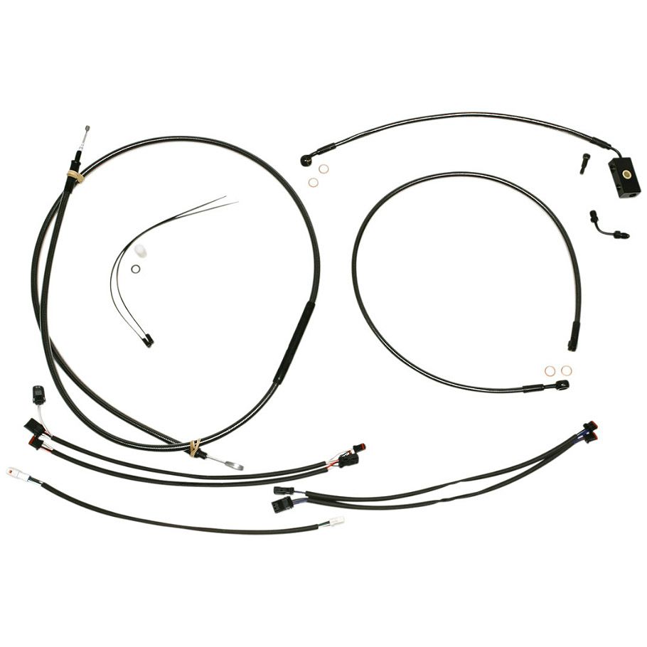 2018～2024 ソフテイル ストリートボブ、レイクアウト、ファットボーイ ハンドルバーインストールキット 15～17インチ用 (ブラックパール)