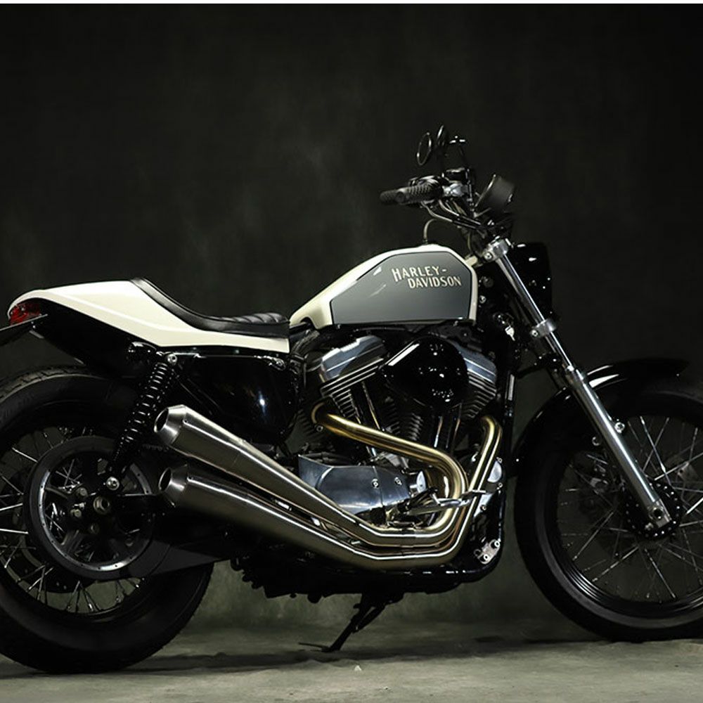 2007～2013 スポーツスターFTツインハンマー エキゾーストマフラー ヘアライン仕上げ GLEAMING WORKS 