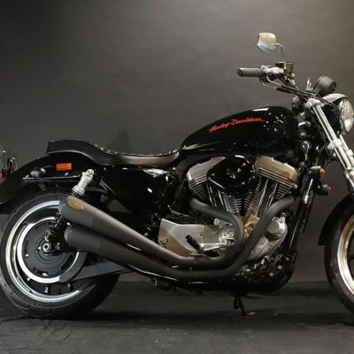 スポーツスター 2007～2013 FTツインハンマー エキゾーストマフラー ブラック GLEAMING WORKS