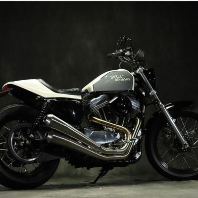 スポーツスター2004～2006 FTツインハンマー エキゾーストマフラー ヘアライン仕上げ GLEAMING WORKS