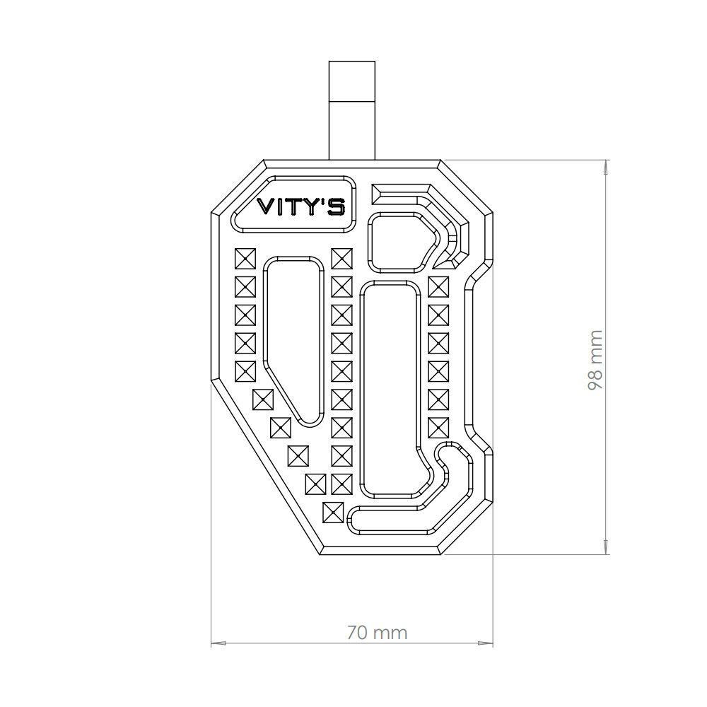 M8ソフテイル BMX ライダーフットペグ (クローム)1