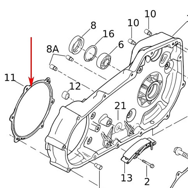 2007～2016 ツーリング、2007～2017 ソフテイル、2006～2017 ダイナ インナープライマリーカバー ガスケット1