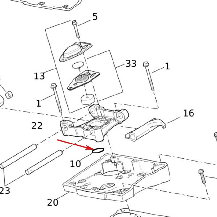 1999～2017 ツインカム ロッカーアームサポート Oリングセット1