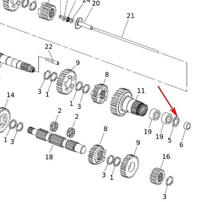  1991～2006 ビッグツイン 5速メインドライブギア オイルシール1