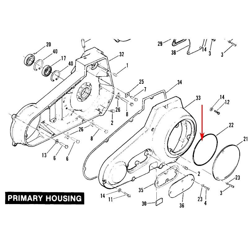 1984～1998 エボリューション1340、1970～1985 ショベル ダービーカバーガスケット1