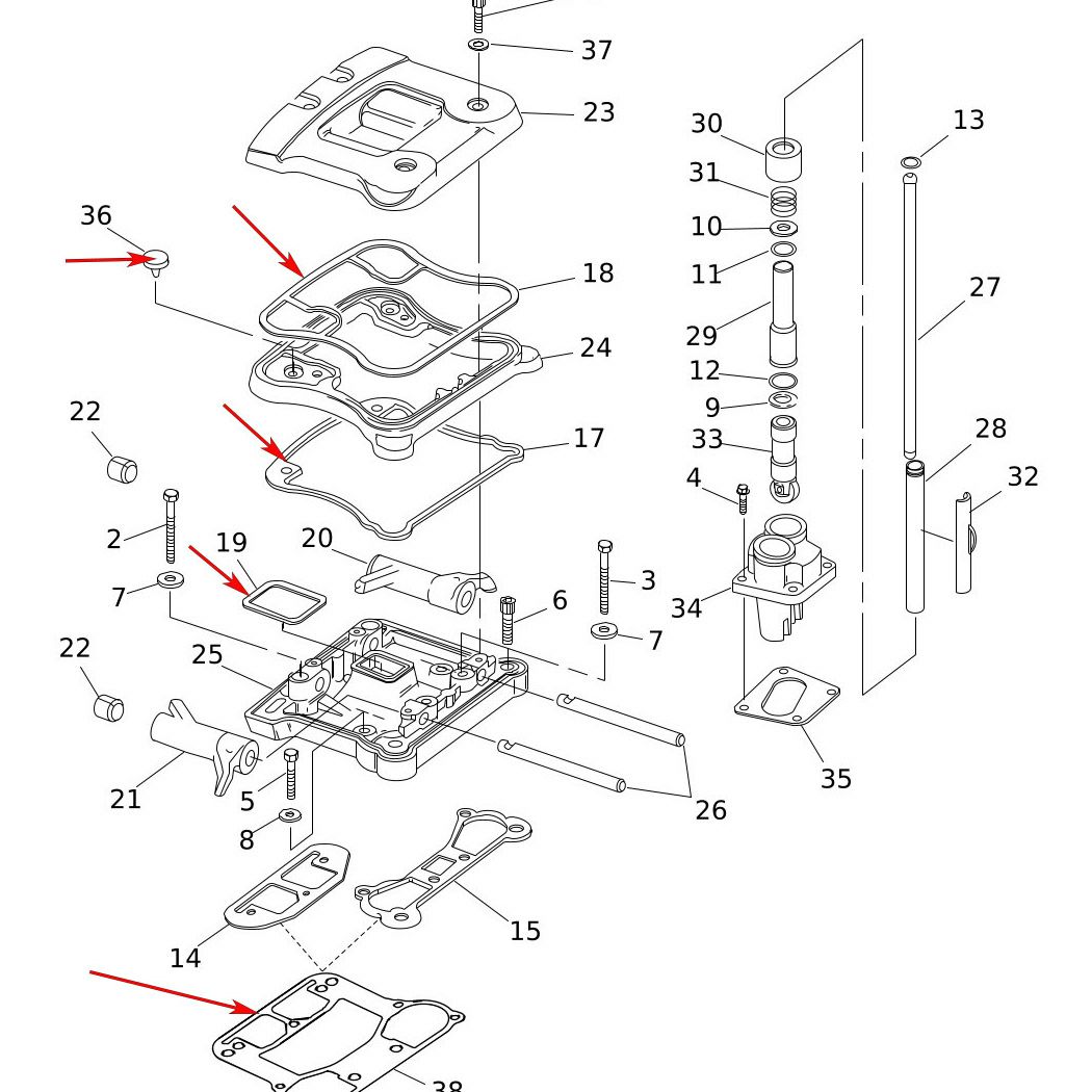 1992～1999 エボリューション1340 ロッカーボックス ガスケットキット1