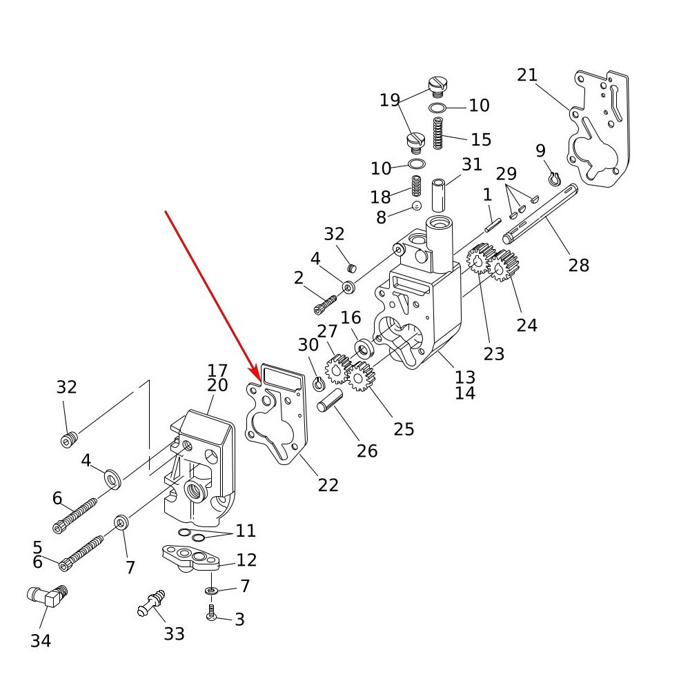 1980～1991 エボリューション1340、ショベル オイルポンプカバー ガスケット1