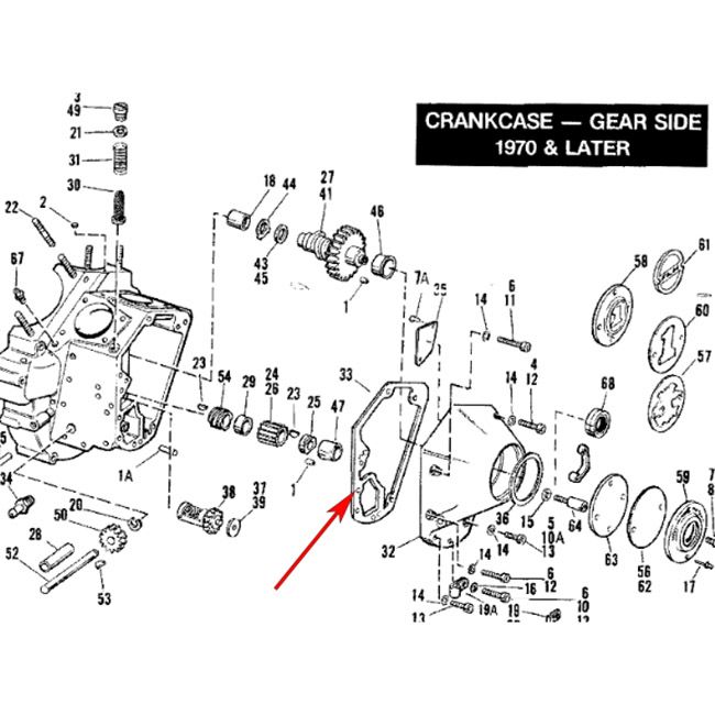 1970～1992 エボリューション1340、ショベルヘッド カムカバー ガスケット1