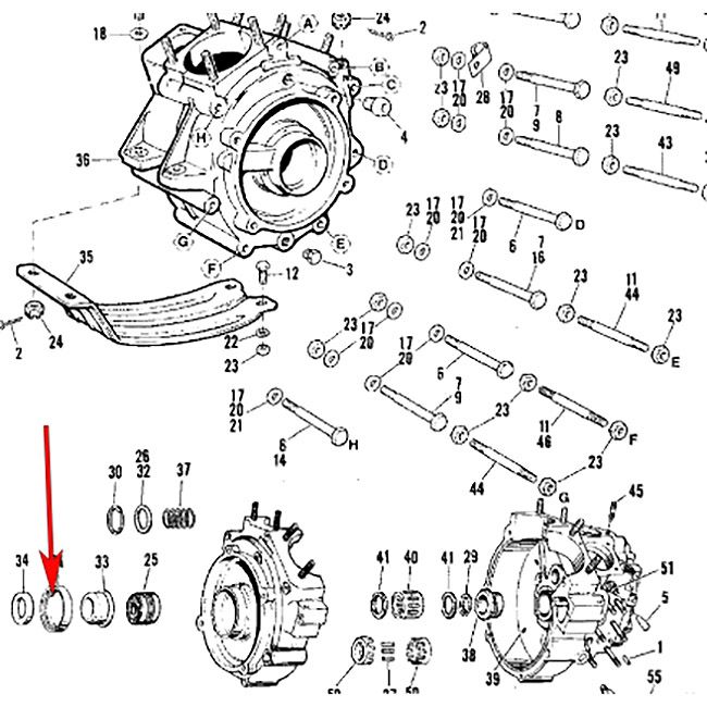 1970～1999 エボリューション1340、ショベルヘッド スプロケットシャフト オイルシール1