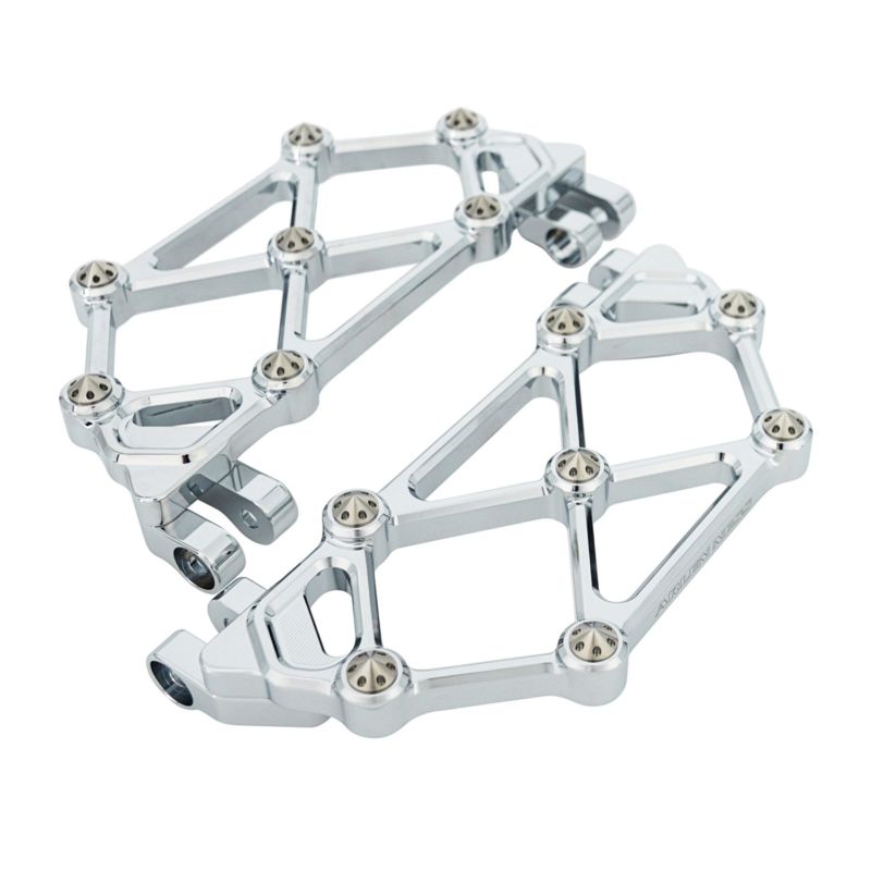 ツーリング、トライク、FLソフテイル、ダイナスイッチバック ダイアモンド ミニフロアボード (クローム)