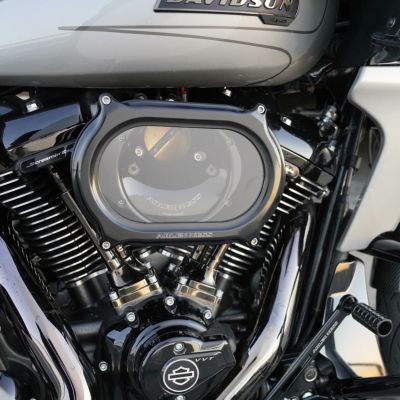 ツインカム ツーリング、ソフテイル、ダイナ 電子制御スロットル用 ステージ2 メソッド・オーバルエアクリーナー (オールブラック) アレンネス