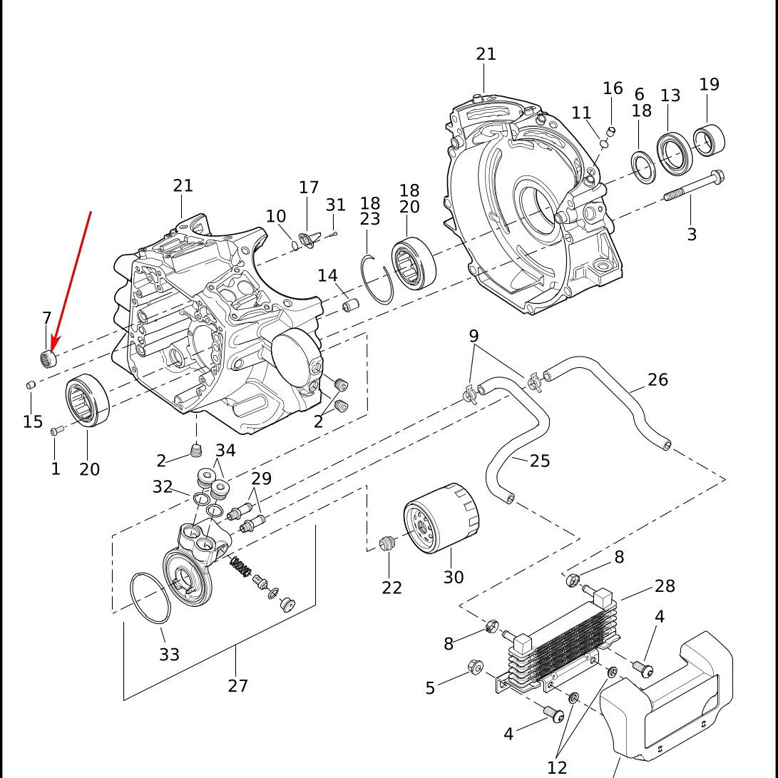  2006～2017 ダイナ、2007～2016 ツーリング、2007～2017 ソフテイル カムシャフト インナーベアリングセット1