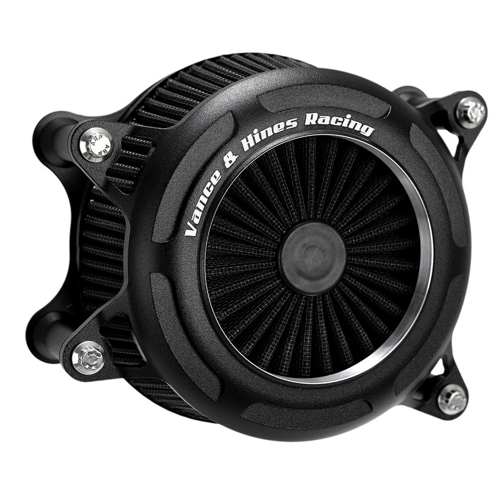 2008～2017 ツインカム 電子制御スロットル車用 バンスアンドハインズ VO2 オニキス ハイフローエアクリーナー (ブラック)1