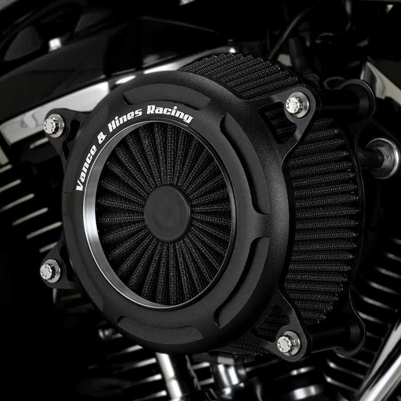 1999～2017 ツインカム ケーブルスロットル車用 バンスアンドハインズ VO2 オニキス ハイフローエアクリーナー (ブラック)