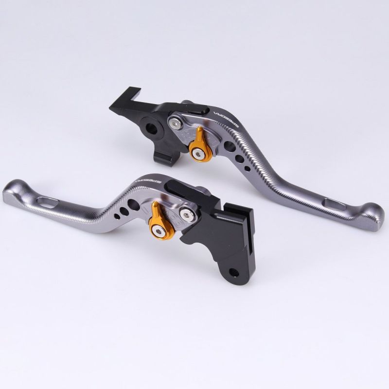 ハーレー X350、X500 ショート・アジャスタブルレバーセット (チタン/ゴールド)