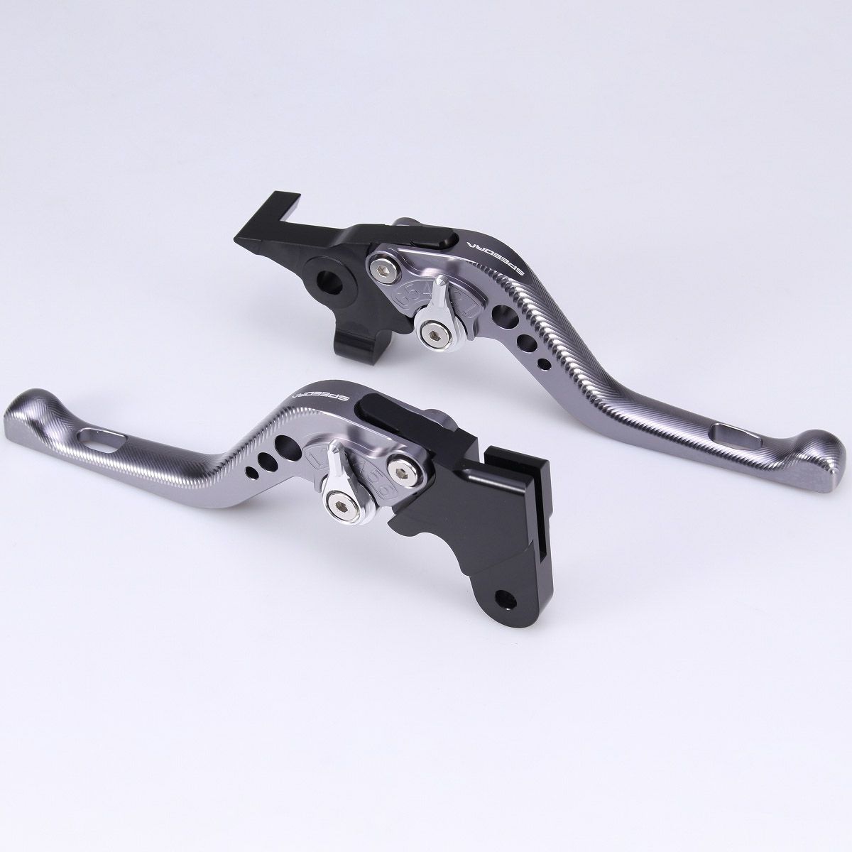 ハーレー X350、X500 ショート・アジャスタブルレバーセット (チタン/シルバー) スピードラ