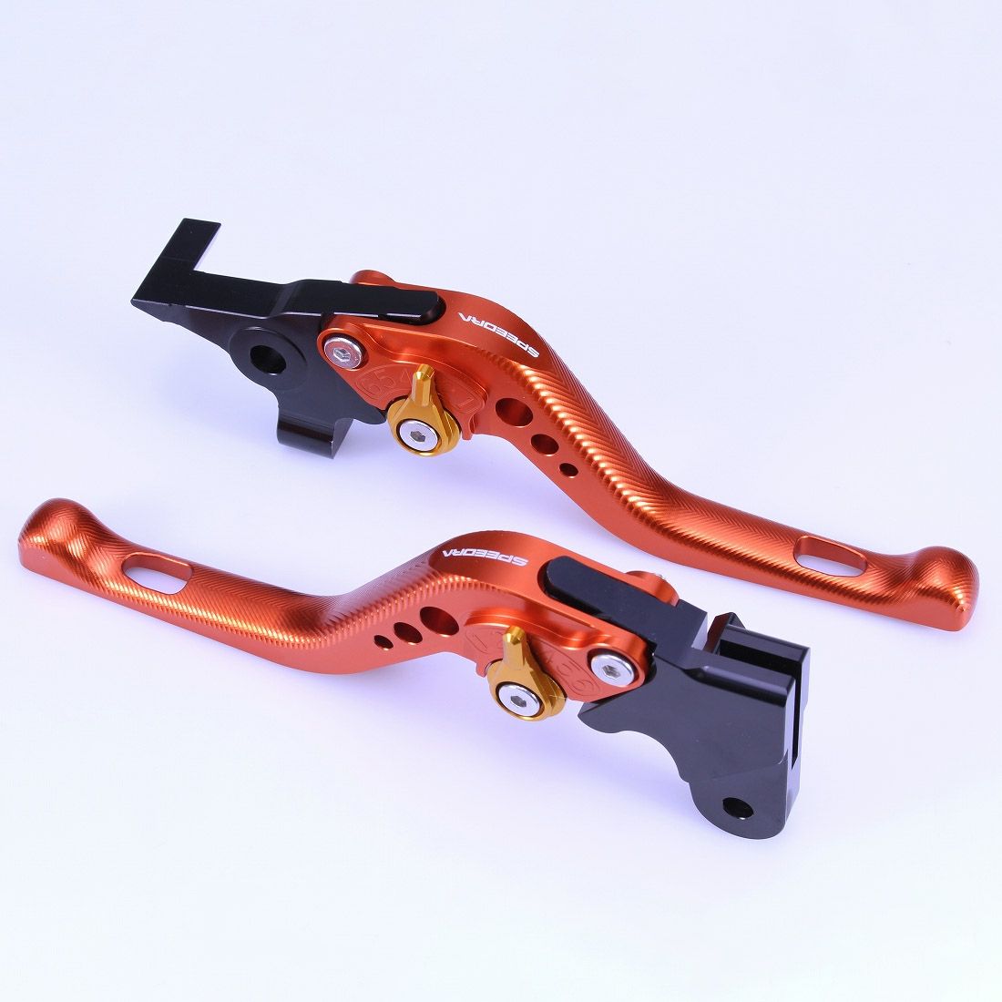 ハーレー X350、X500 ショート・アジャスタブルレバーセット (オレンジ/ゴールド)1