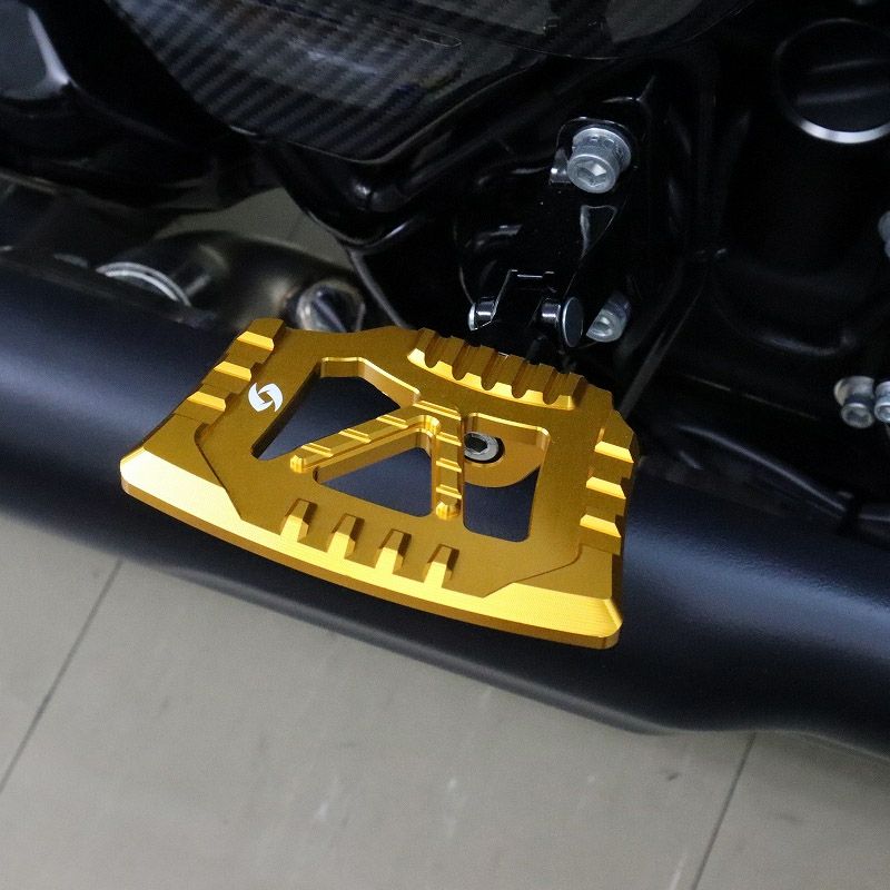 ハーレー アルミ ミニフットボード (ゴールド)