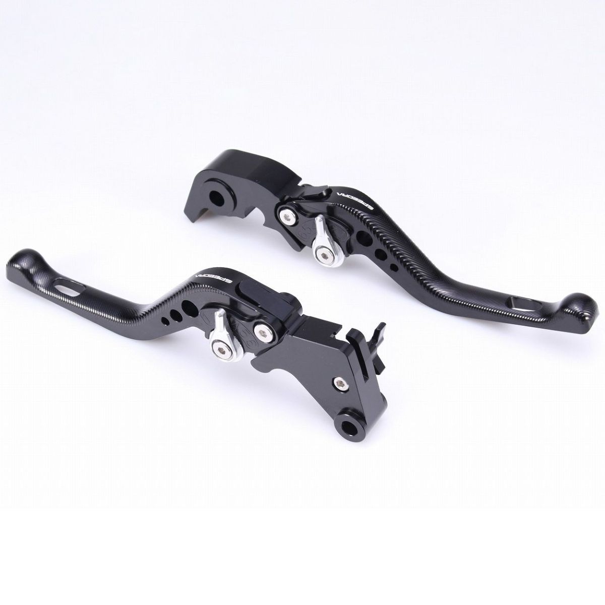 スポーツスターS、ナイトスター、パンアメリカ ショート・アジャスタブルレバーセット (ブラック/シルバー)