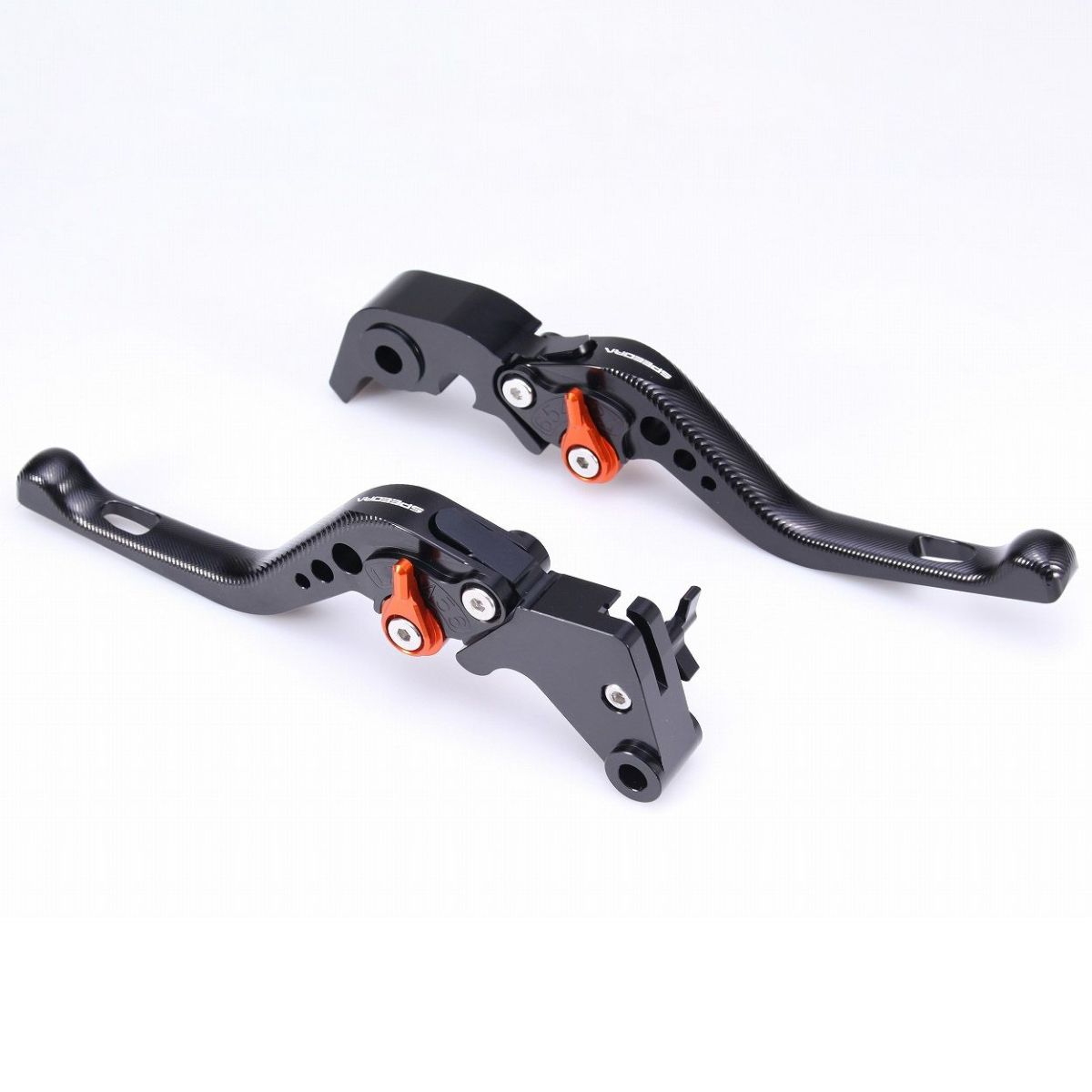 スポーツスターS、ナイトスター、パンアメリカ ショート・アジャスタブルレバーセット (ブラック/オレンジ)