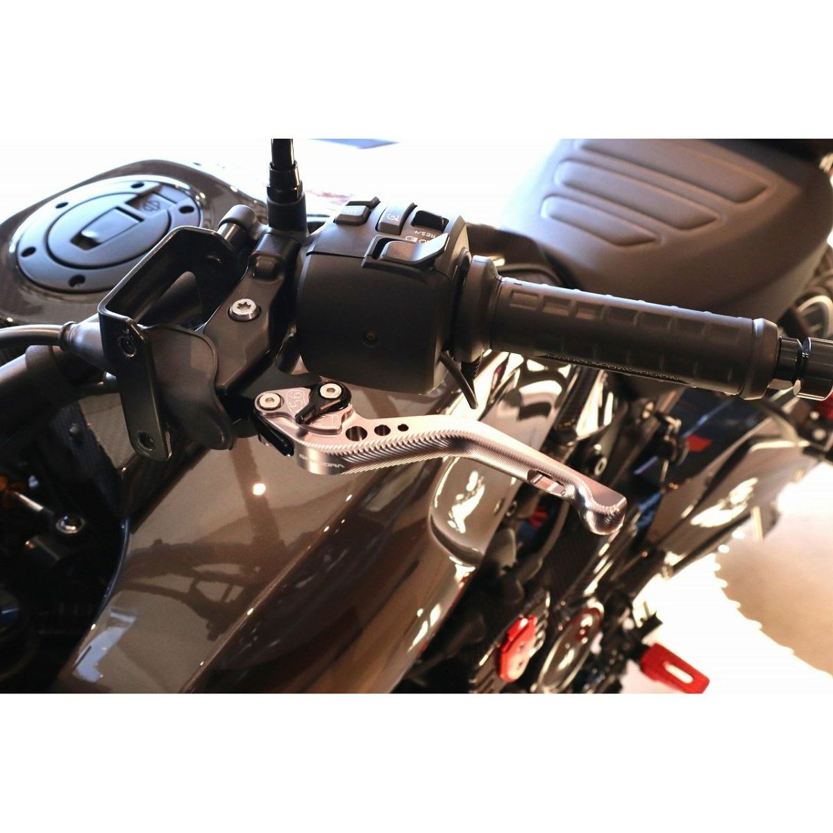  スポーツスターS、ナイトスター、パンアメリカ ショート・アジャスタブルレバーセット (チタン/ブラック)3