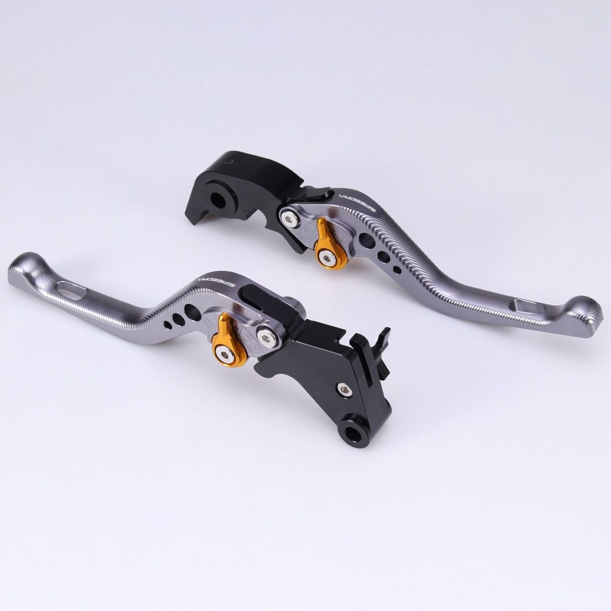  スポーツスターS、ナイトスター、パンアメリカ ショート・アジャスタブルレバーセット (チタン/ゴールド)