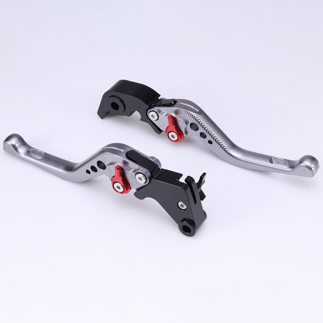 スポーツスターS、ナイトスター、パンアメリカ ショート・アジャスタブルレバーセット (チタン/レッド)