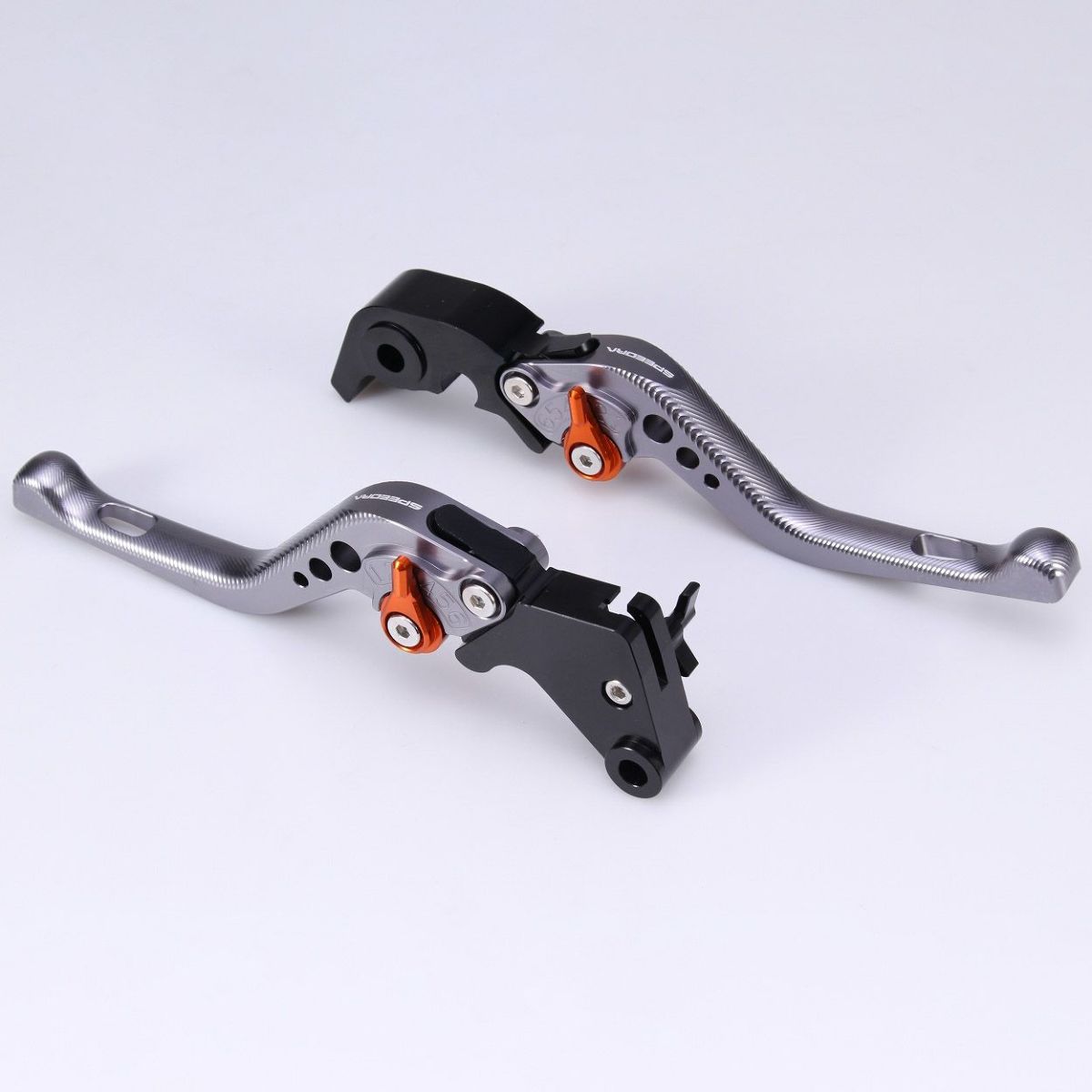  スポーツスターS、ナイトスター、パンアメリカ ショート・アジャスタブルレバーセット (チタン/オレンジ) 