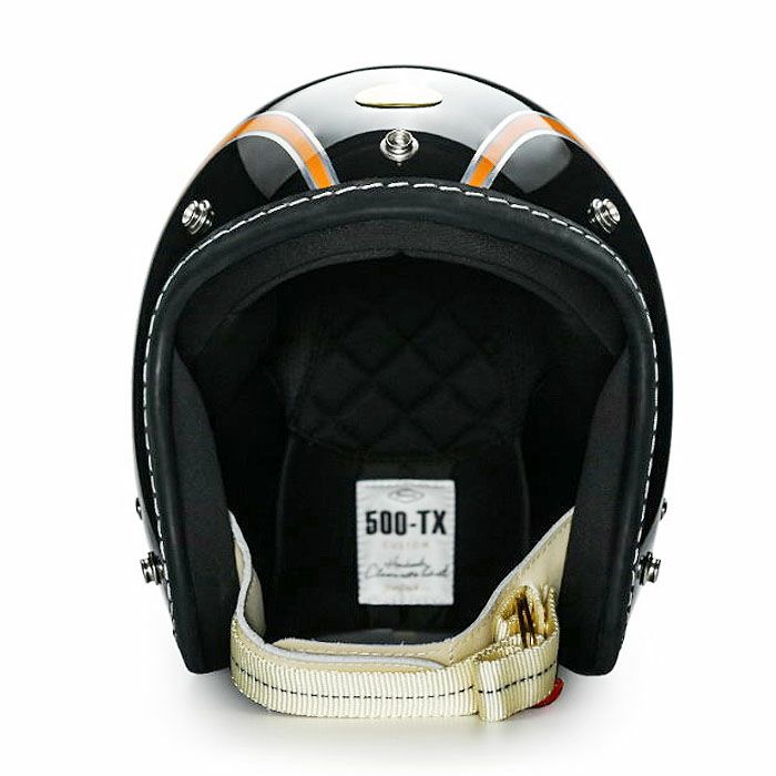 500TXシリーズ 2LOUD カスタム ジェットヘルメット グロスブラック/オレンジ feture 2
