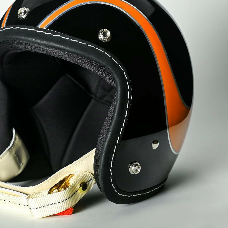 500TXシリーズ 2LOUD カスタム ジェットヘルメット グロスブラック/オレンジ feture 6
