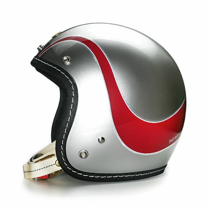 500TXシリーズ 2LOUD カスタム ジェットヘルメット グロスシルバー/レッド feture 3