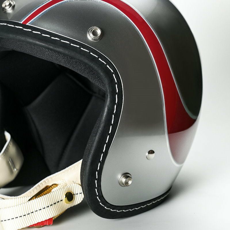 500TXシリーズ 2LOUD カスタム ジェットヘルメット グロスシルバー/レッド feture 6