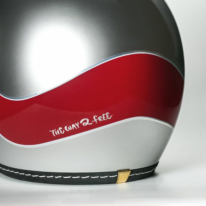 500TXシリーズ 2LOUD カスタム ジェットヘルメット グロスシルバー/レッド feture 7