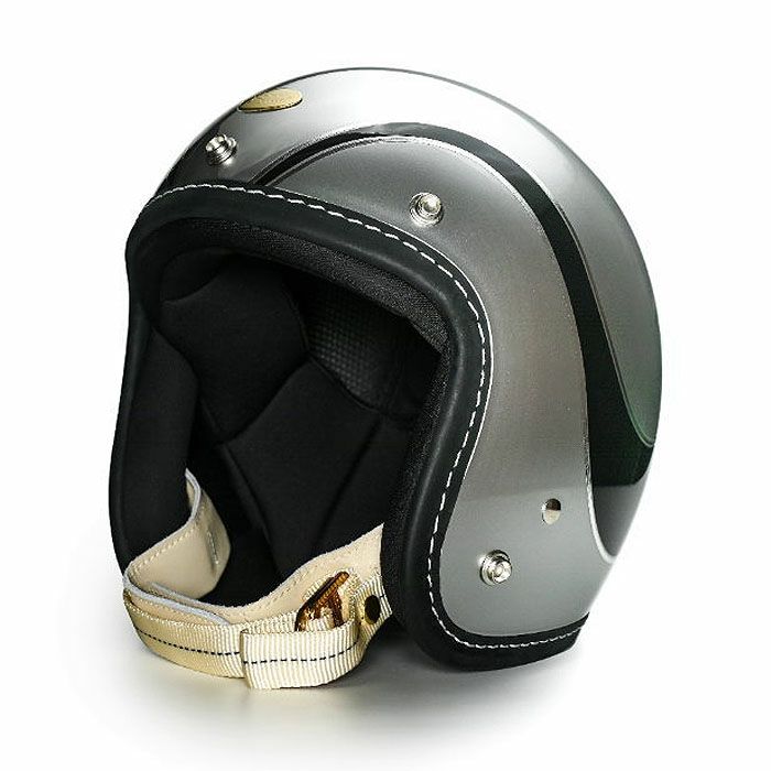 500TXシリーズ 2LOUD カスタム ジェットヘルメット グロスシルバー/ブラック feture