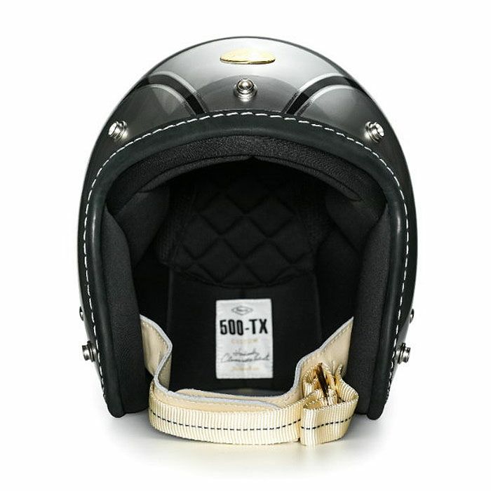 500TXシリーズ 2LOUD カスタム ジェットヘルメット グロスシルバー/ブラック feture 2