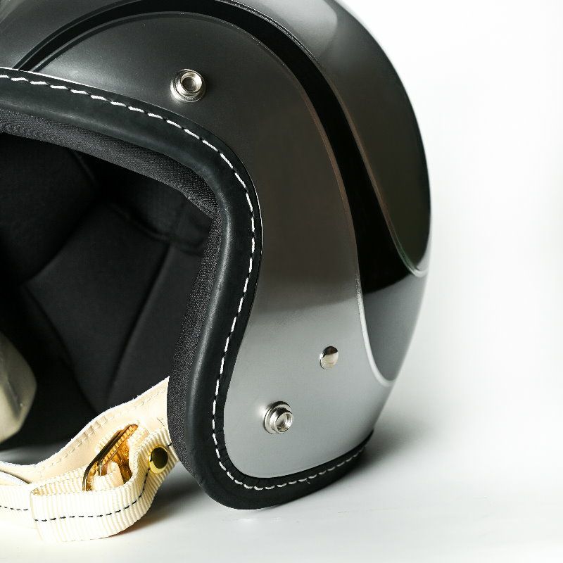 500TXシリーズ 2LOUD カスタム ジェットヘルメット グロスシルバー/ブラック feture 6